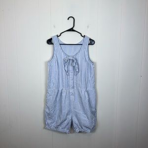 Vintage G Pellini Striped Overalls Shorts Sz L